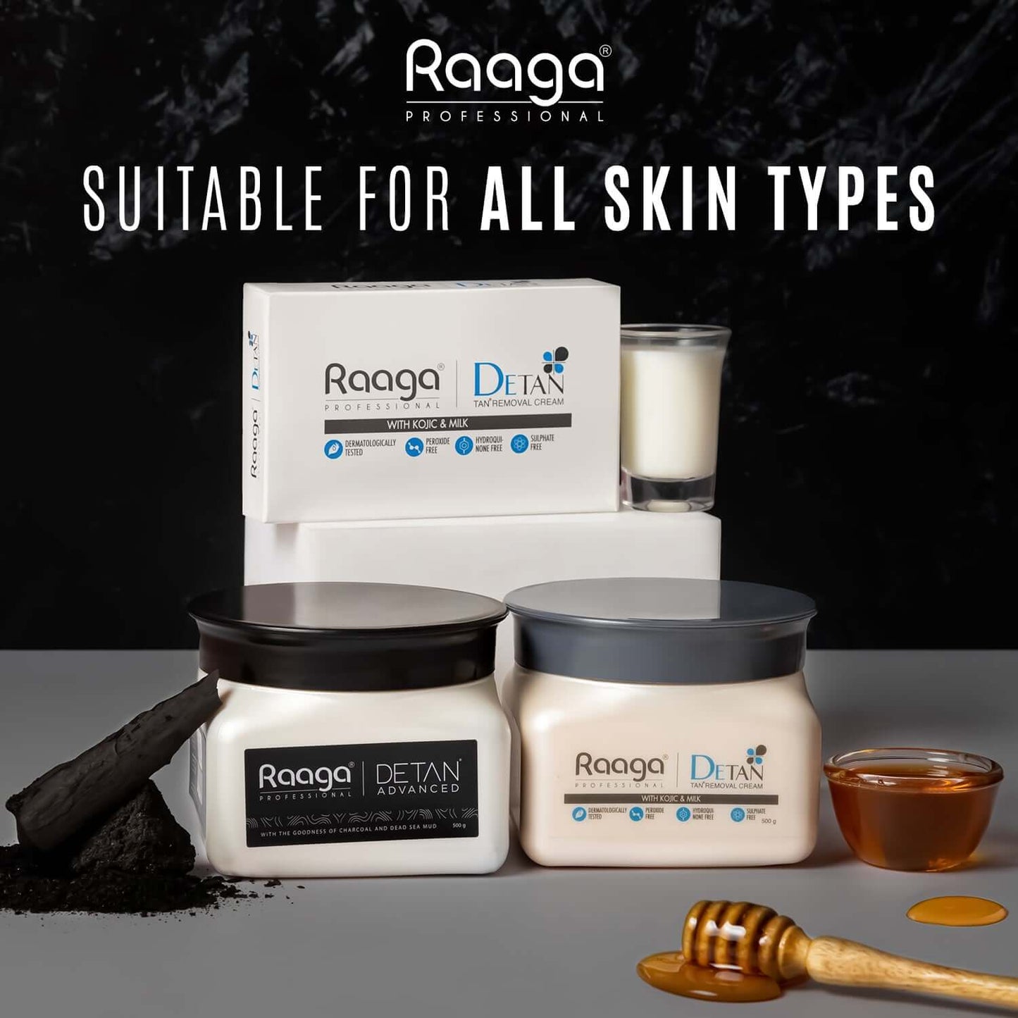 Ragga De-Tan Pack | Best Tan Removal Cream with Kojic and Milk (500 gm)