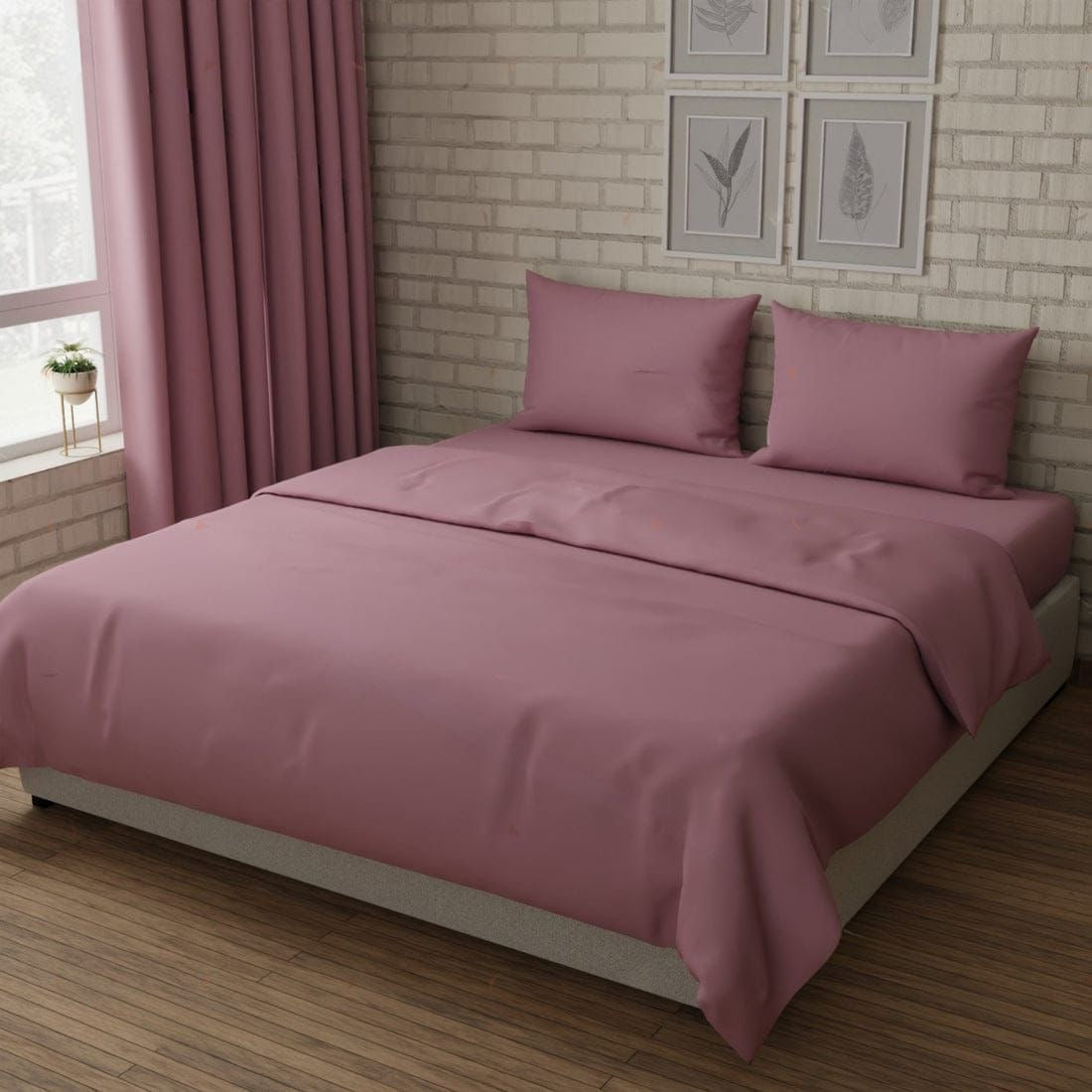 King Size Cotton Percale Bedsheet with 2 pillow covers