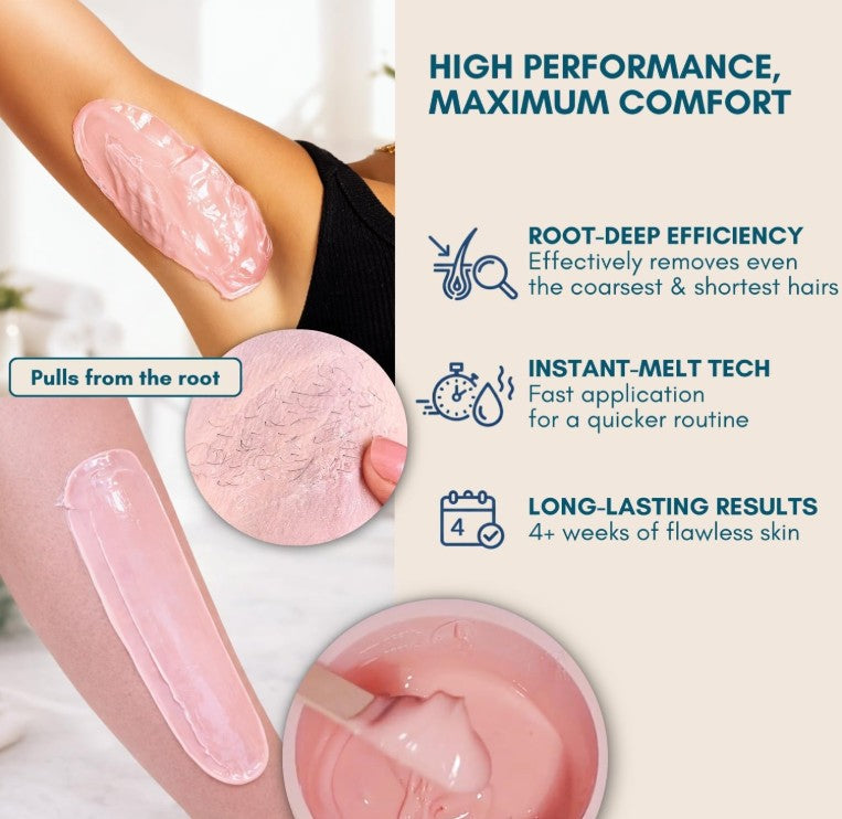 Hard Wax Beads for Sensitive Skin, 14 oz (0.88 lb) – Stripless Hair Removal Wax, Low Temperature Formula for Face, Bikini & Body